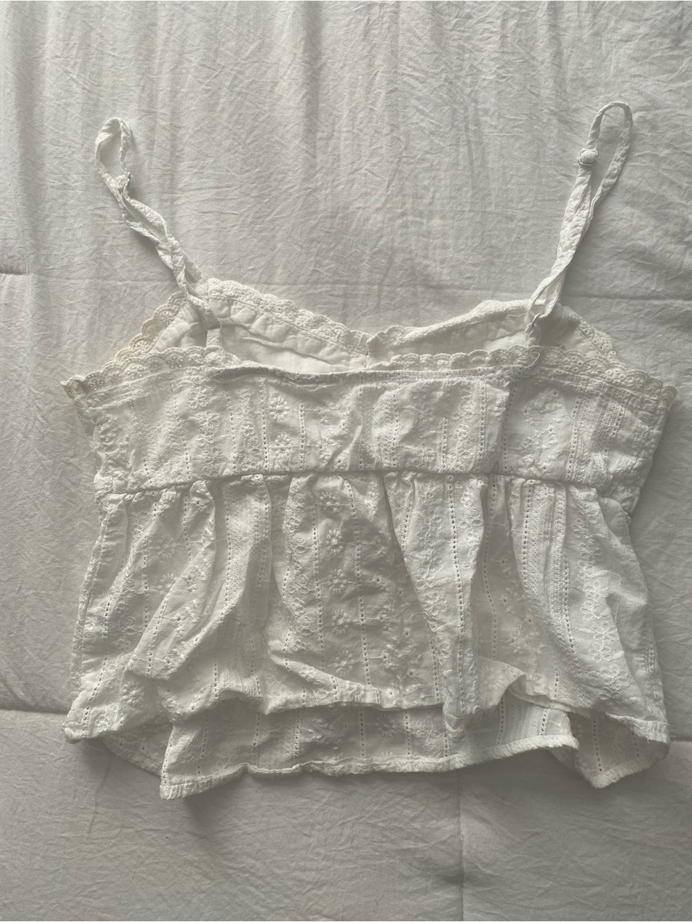 Ardene White Eyelet Lace Trim Cami Top